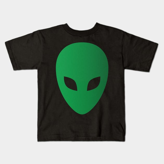 Green alien face Kids T-Shirt by RENAN1989